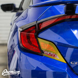 Custom Combo - Black Tail Light Accent with Red Turn Signal Tint Overlay | 2016-2020 Honda Civic Coupe Custom Combo - Black Tail Light Accent with Red Turn Signal Tint Overlay | 2016-2020 Honda Civic Coupe