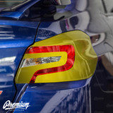 Smoked Tail Light Deck w/ Custom Gloss Black Cut Out Insert Overlay | 2015-2021 Subaru WRX/STI