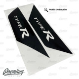 TYPE R Logo Front Side Reflector Light Overlays- Gloss Black |2016-2021 Civic TYPE R Logo Front Side Reflector Light Overlays- Gloss Black |2016-2021 Civic