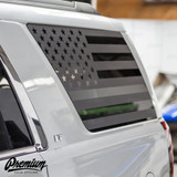 American Flag Rear Qtr Window Decal Set - Satin Black / Satin Grey | 2015-2020 GMC Yukon