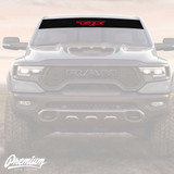 "TRX" Logo Windshield Banner | Satin Black Base / Gloss Red Logo