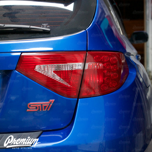 Tail Light Tint Overlays with Custom Cutouts (OPTION H) | 2008-2014 Subaru WRX & STI Hatchback