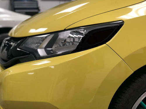 Headlight Amber Delete Gloss Black Vinyl Overlay | 2015-2019 Honda FIT Headlight Amber Delete Gloss Black Vinyl Overlay | 2015-2019 Honda FIT