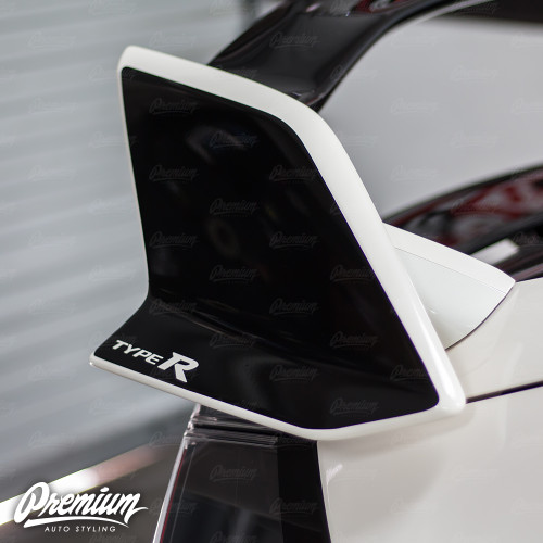 Wing End Plate with Type R Logo Cut out - Gloss Black | 2016-2021 Honda Civic Type R