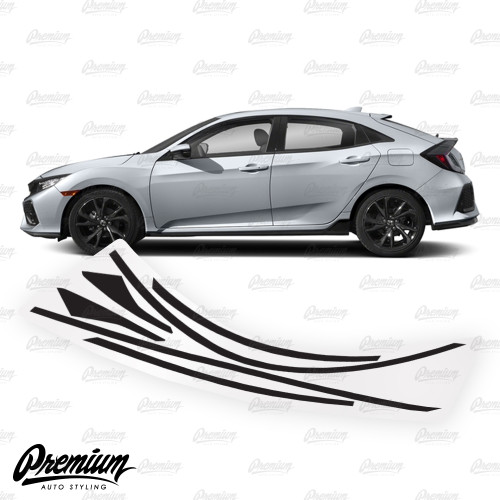 Window Trim Chrome Delete Vinyl Overlay Kit - Satin Black | 2016-2020 Honda Civic Hatchback