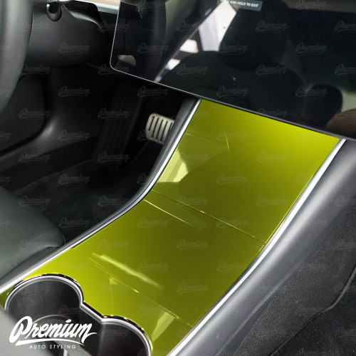 Center Console Vinyl Overlay Set - Gloss Black | 2018+ Tesla Model 3