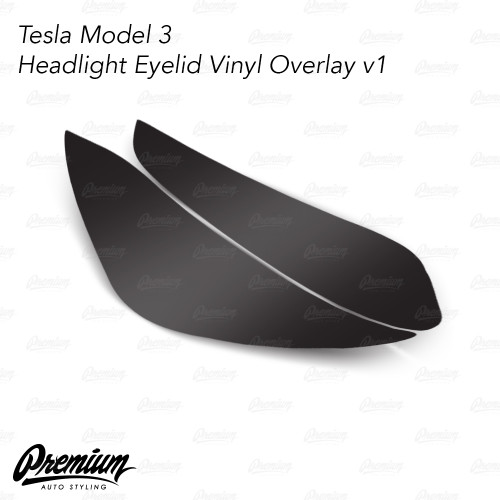 Headlight Eyelid Vinyl Accent Overlay v1 (Large) - Carbon Fiber | 2018+ Tesla Model 3