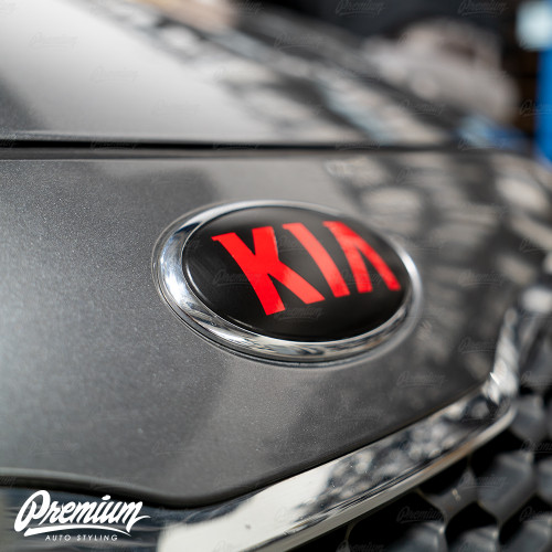Emblem Overlay Set Front, Rear, & Steering Wheel – Satin Black | 2014-2016 Kia Forte Hatchback