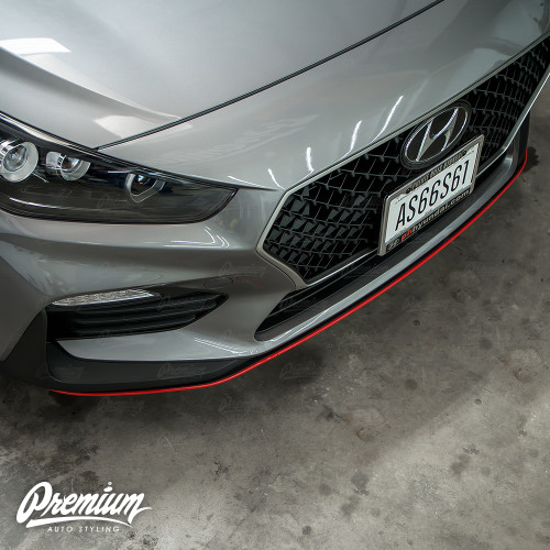 Front Lip Pinstripe Vinyl Overlay - Gloss Red | 2019-2020 Hyundai Elantra GT (N Line) Hatchback