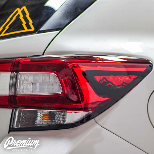 Tail Light Trim Accent Overlay w/ Mountain Range Cut Out -Gloss Black | 2018-2022 Subaru Crosstrek