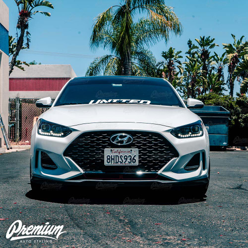 Front Bumper Center Black Out Vinyl Overlay - Choose Your Color | 2019-2020  Hyundai Veloster