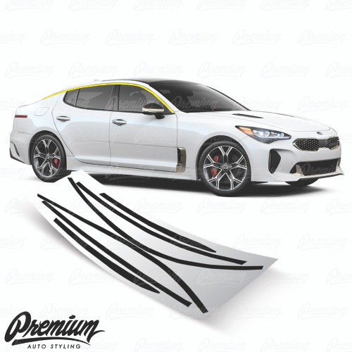 Window Trim Chrome Delete Vinyl Overlay Kit - Satin Black | 2018-2023 Kia Stinger GT