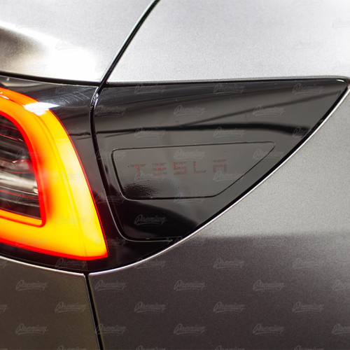 Rear Side Reflectors with "TESLA" text Cut-Out - Gloss Black | 2017+ Tesla Model 3