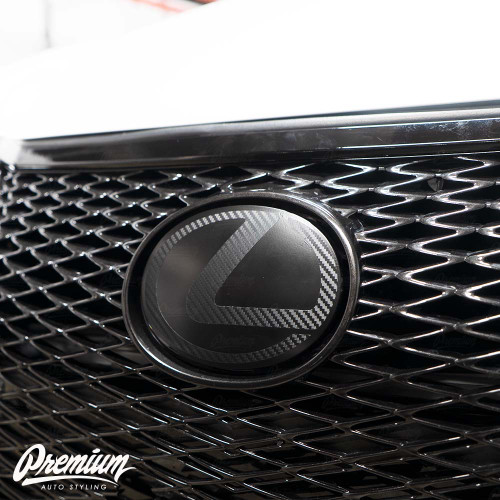 Carbon Stealth - Front Vinyl Emblem Vinyl Overlay | Lexus  "L" Logo - IS350, IS250, 200T, GS]