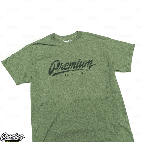 LIMITED STOCK | Premium Signature Tee - Heather Green with Green Camo Logo