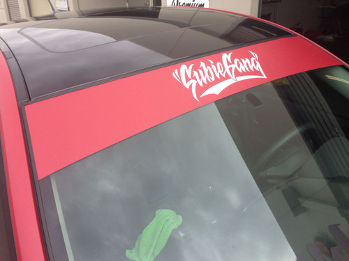 Subie Gang "SCRIPT" Window Banner ( Red / White )