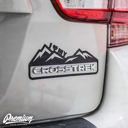 "I Heart My" Crosstrek Mountain Range Decal - Gloss Black | 2018-2022 Subaru Crosstrek