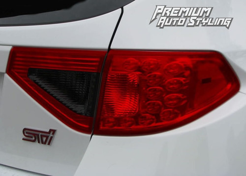 2008-2014 Subaru WRX & STI Hatchback Red Tail Light Tint Overlays w/ Reverse Smoke Cut Outs