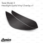 Headlight Eyelid Vinyl Accent Overlay v1 (Large) - Carbon Fiber | 2018+ Tesla Model 3