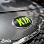 Carbon Fiber with Acid Green/Highlighter Kia Logo for 2014-2016 Kia Forte Hatch