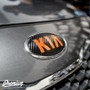 Carbon Fiber with Gloss Orange Kia Logo for 2014-2016 Kia Forte Hatch