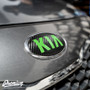 Carbon Fiber with Gloss Lime Green Kia Logo for 2014-2016 Kia Forte Hatch