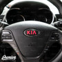 Carbon Fiber with Gloss Pink Kia Logo for Steering Wheel on a 2014-2016 Kia Forte Hatch