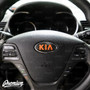 Carbon Fiber with Gloss Orange Kia Logo for Steering Wheel on a 2014-2016 Kia Forte Hatch