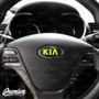 Carbon Fiber with Acid Green/Highlighter Kia Logo for Steering Wheel on a 2014-2016 Kia Forte Hatch