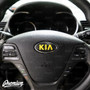 Carbon Fiber with Gloss Yellow Kia Logo for Steering Wheel on a 2014-2016 Kia Forte Hatch