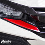 Front Bumper Under Eyelid Accent Vinyl Overlay v2 - Gloss Red | 2016-2018 Honda Civic Type R