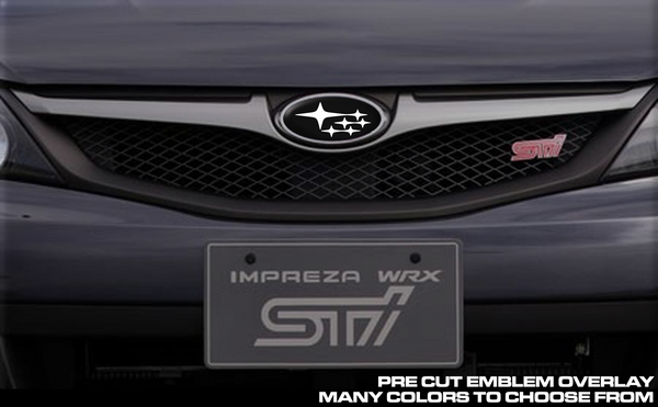 Front Amp Rear Emblem Vinyl Overlay 08 14 Wrx Sti Hatchback