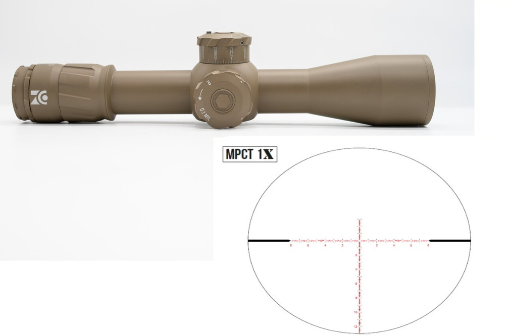 Zero Compromise Optic ZC420 4-20x50 MPCT-1x Reticle 10 MIL NLE Turret FDE