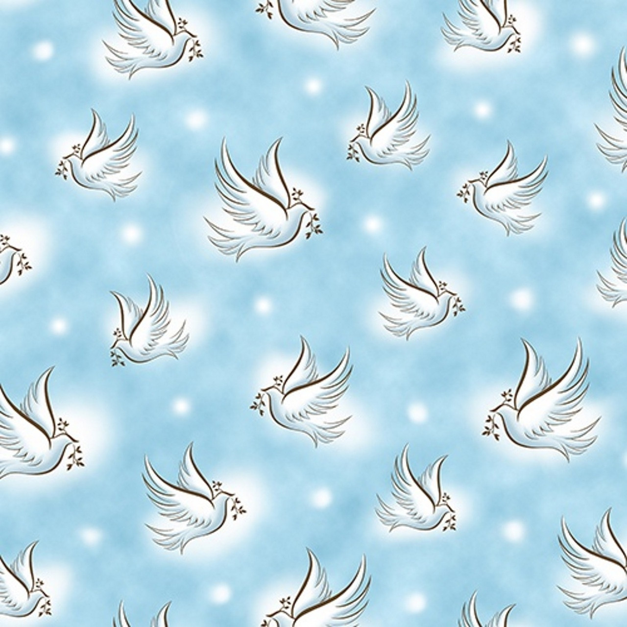 Brown Outlined Peace Doves On A Light Blue Marble Background Our