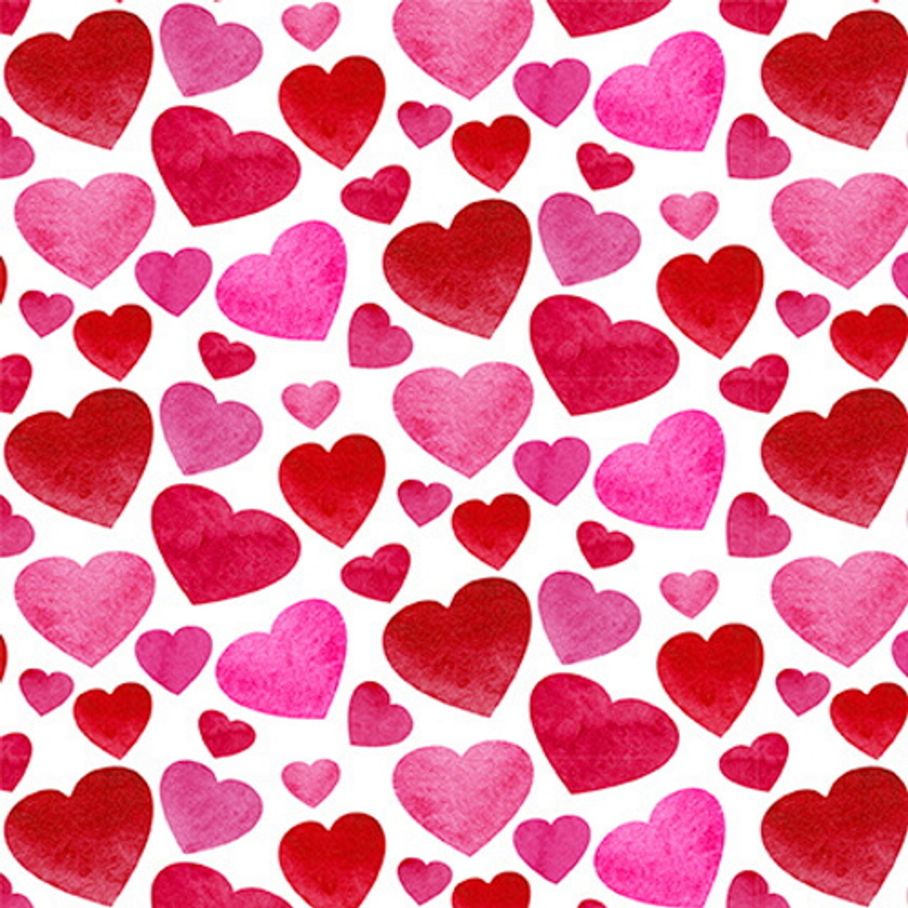 SMALL RED & PINK HEARTS ON WHITE FABRIC - 9437-8 Red/Pink/Wht - Heart &  Soul - Henry Glass & Co.