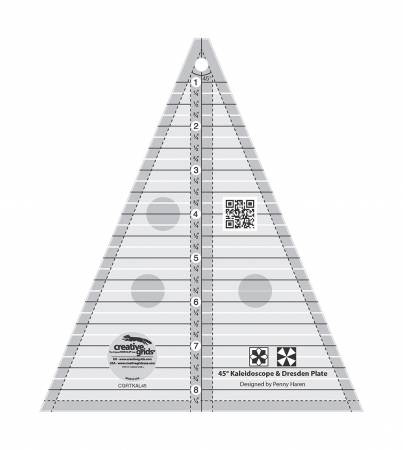 45 Degree Kaleidoscope & Dresden Plate Quilt Ruler - CGRTKAL45