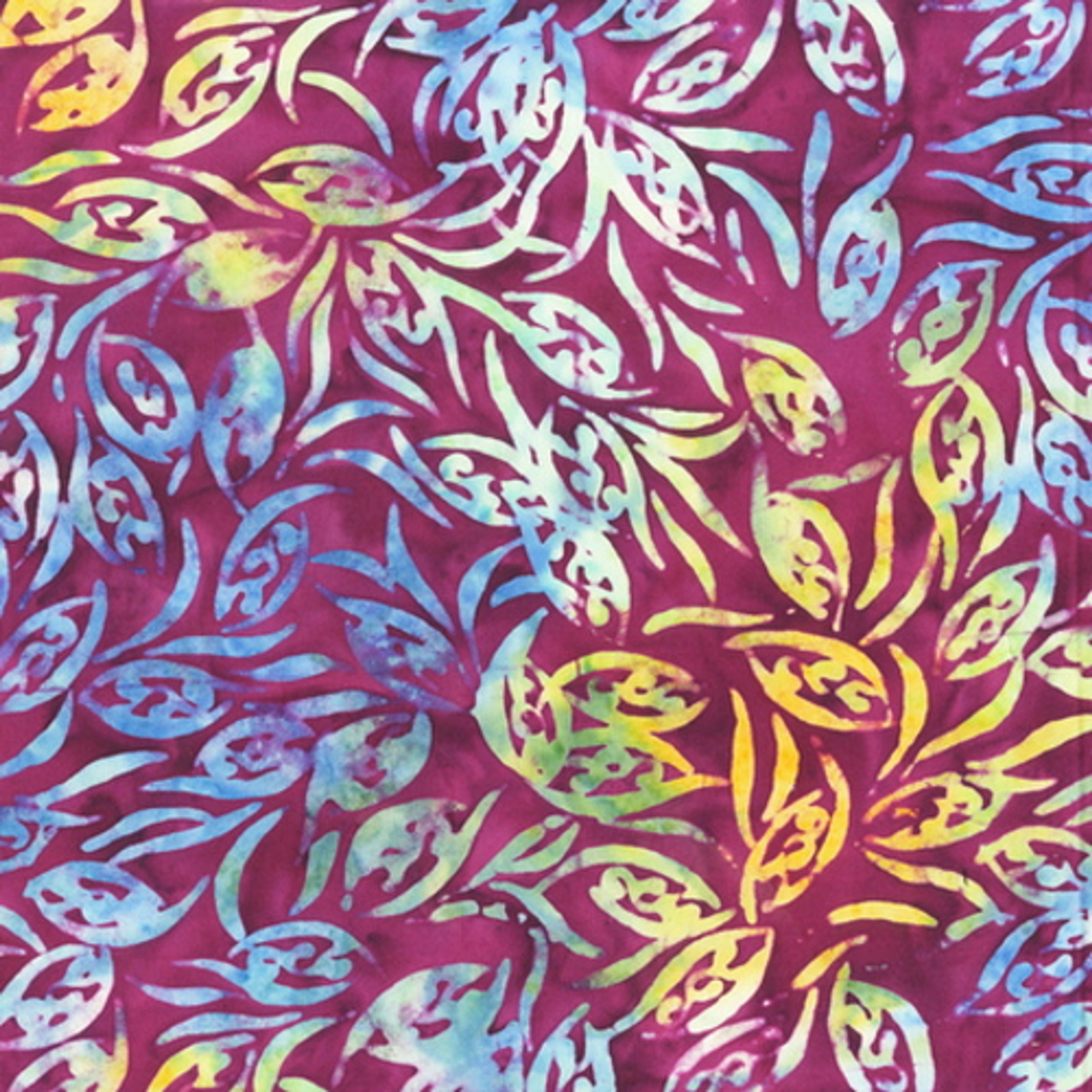 PLUM PEAPODS PRINT BATIK FABRIC - 2163Q-X - Waterlilies - Anthology Fabrics
