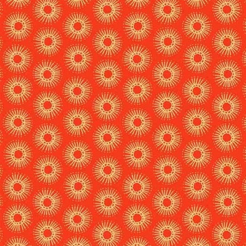 LIGHT TAN DOODLEBURST ON ORANGE FABRIC