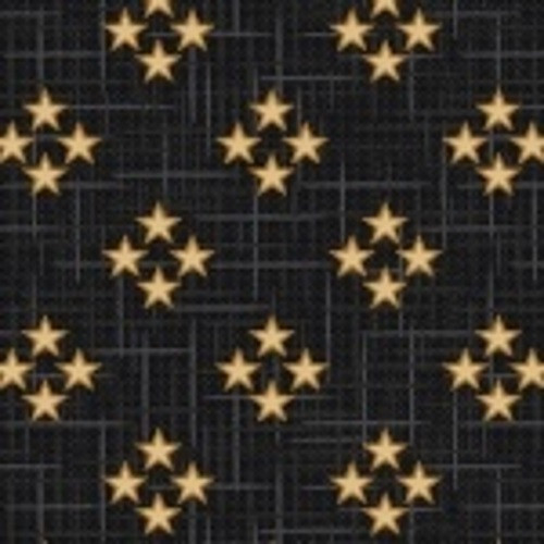 Tan Four Star Clusters on Black Fabric - 3011-99