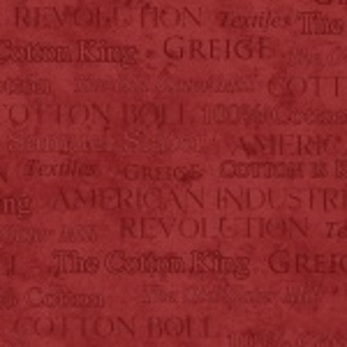 Words on Red Marble Fabric - 3010-88