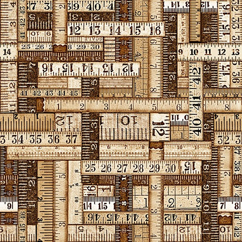 Rulers in assorted Shades of Brown and White Fabric - 1649-24162-A