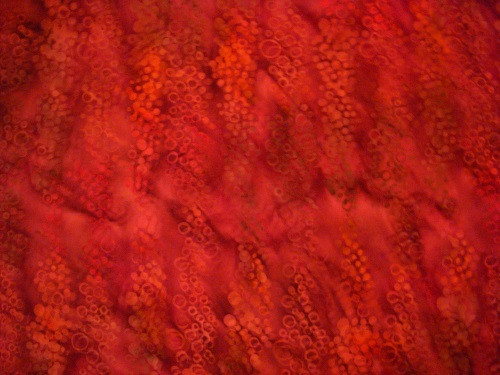 ORANGE & RED BUBBLES ON ROUGE RED MARBLED FABRIC - 309Q-2-Fantasy