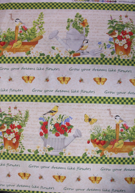 BRIGHT & CHEERY MULTI-COLORED BORDER STRIPE ON WHITE FABRIC - 1406-28115-179