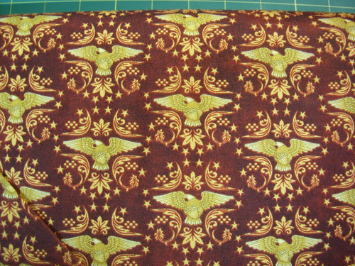 GOLDEN EAGLE SHIELDS ON BURGUNDY FABRIC - 1649-24177-M - For Love of Country