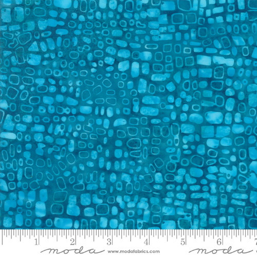 Turquoise Spots Print Batik Fabric - 4353-25