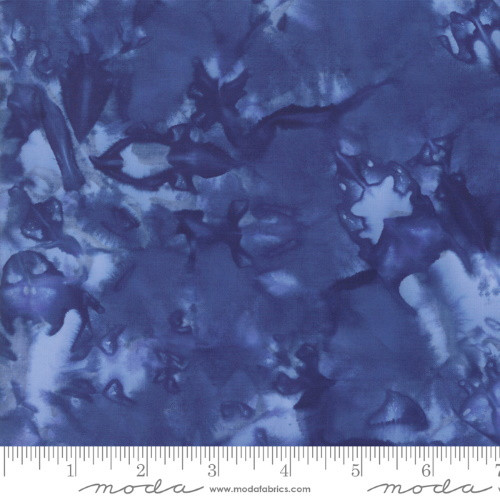 Night Sky Navy Blue on Blue Print Batik Fabric - 4353-28