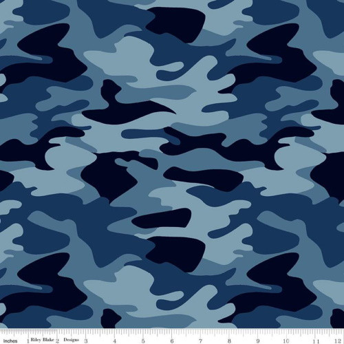 FIRST RESPONDERS CAMOFLAUGE BLUE FABRIC - C10420-BLUE