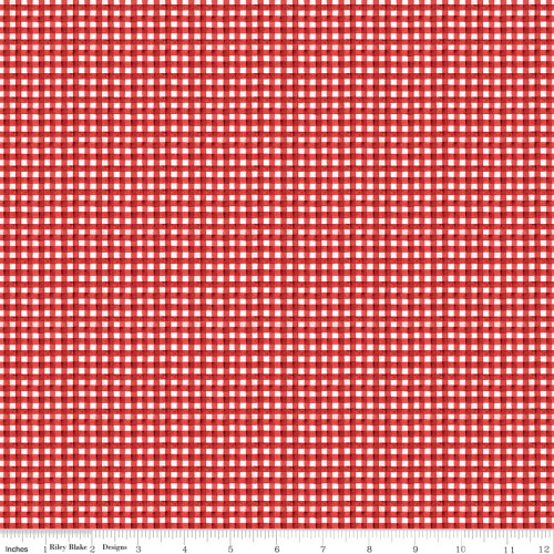 RED GINGHAM FABRIC - C10187 Red