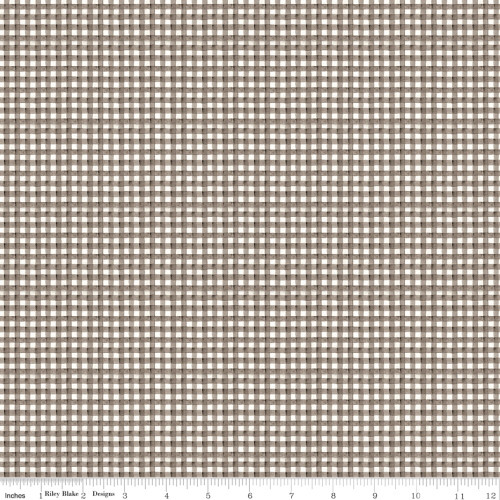 CHARCOAL GRAY GINGHAM FABRIC - C10187 Charcoal