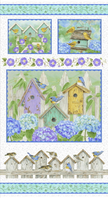 HYDRANGEA BIRDSONG 24" FABRIC PANEL - 1755P-17